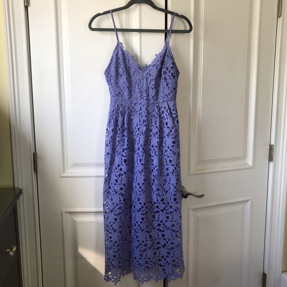 ASTR | PERIWINKLE A-LINE MIDI LACE DRESS SZ MD